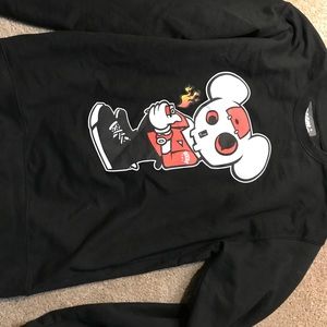 Mens Black Character Crewneck